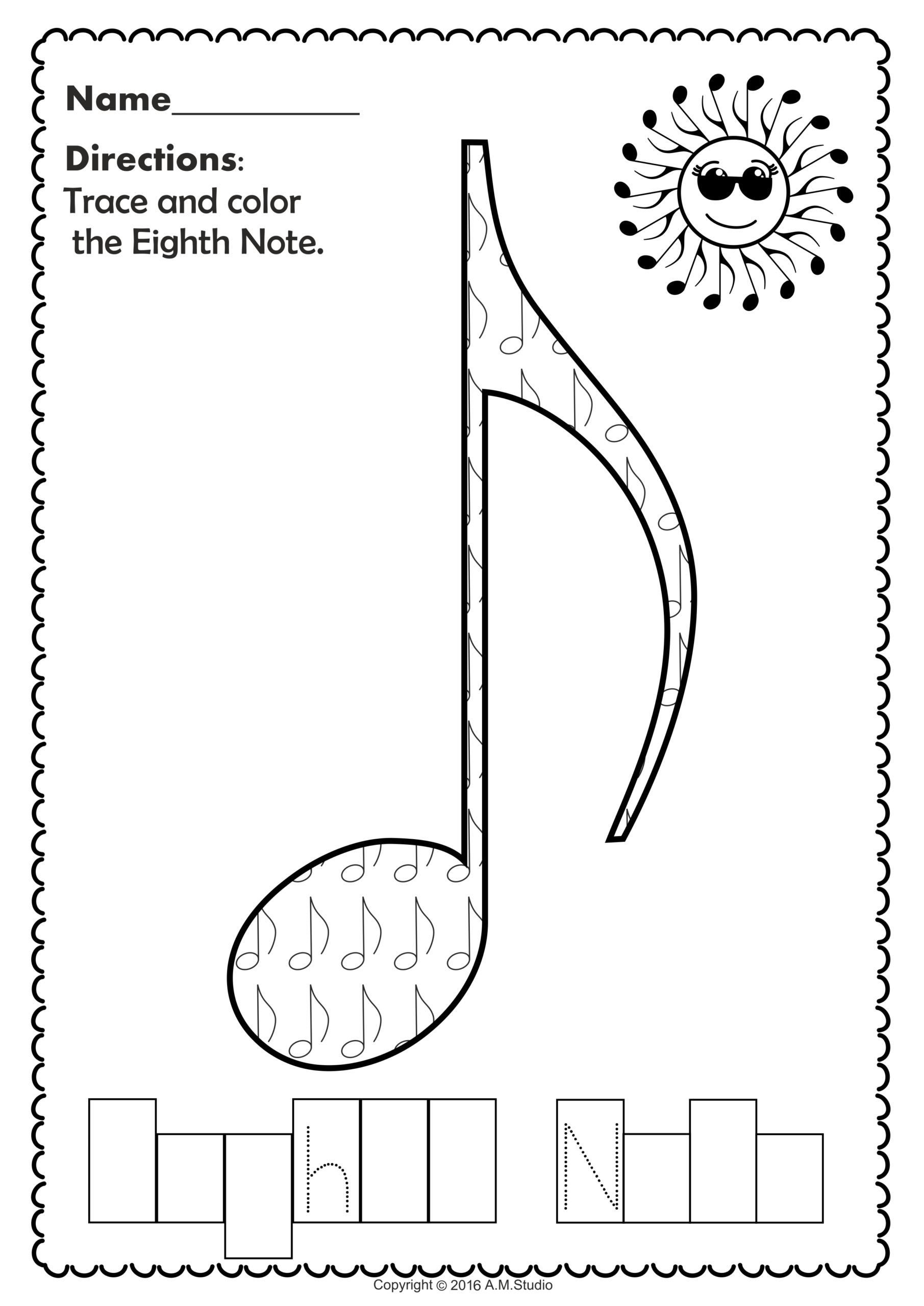 Music Notes And Symbols Tracing Sheets For Young Musicians Made 
