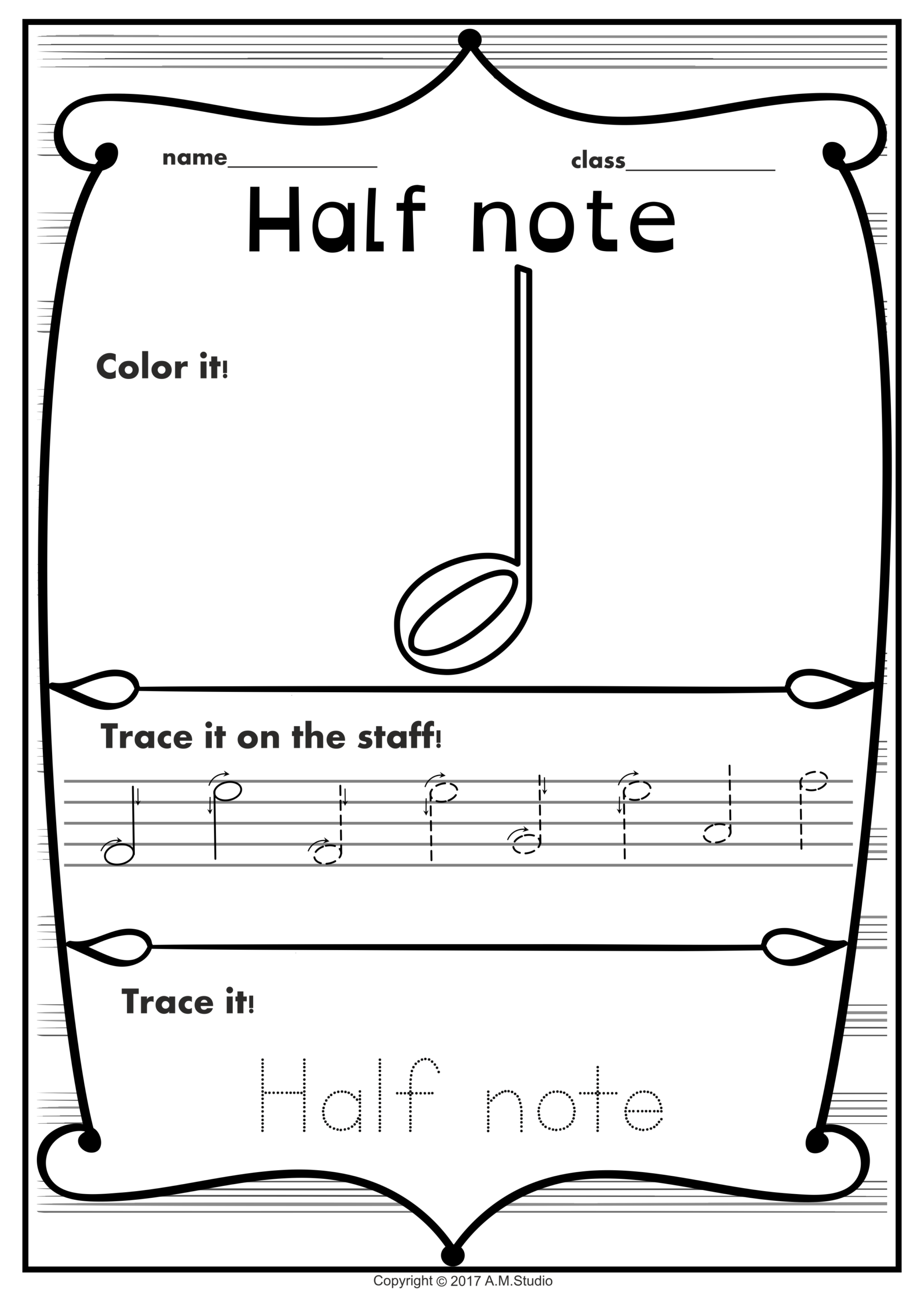 Music Tracing Worksheets Notes Rests And Symbols Made By 