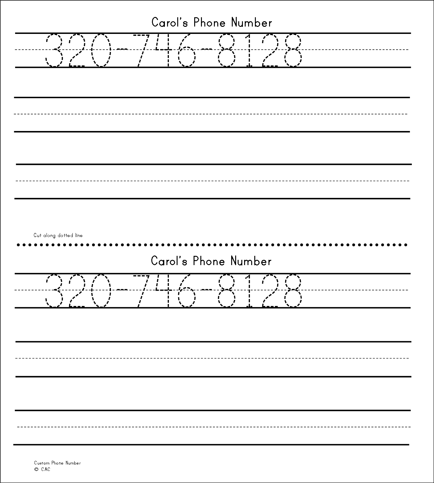 My Phone Number Carol s Affordable Curriculum Online Store