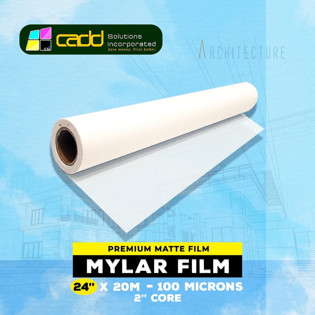 Mylar Film Paper A2 SIZE 24 Inches X 20M 100 amp 75 Microns 