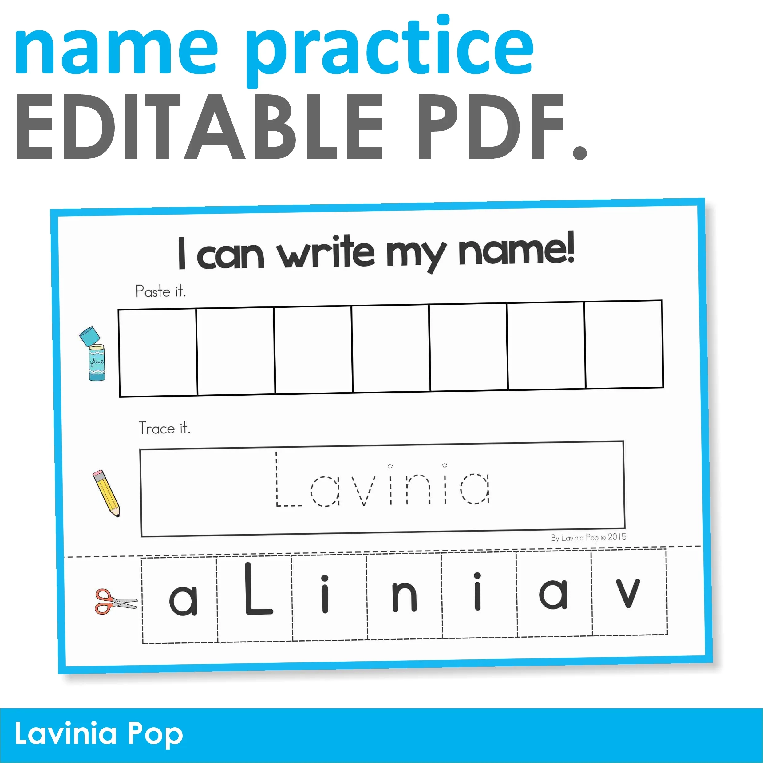 Name Practice Editable PDF