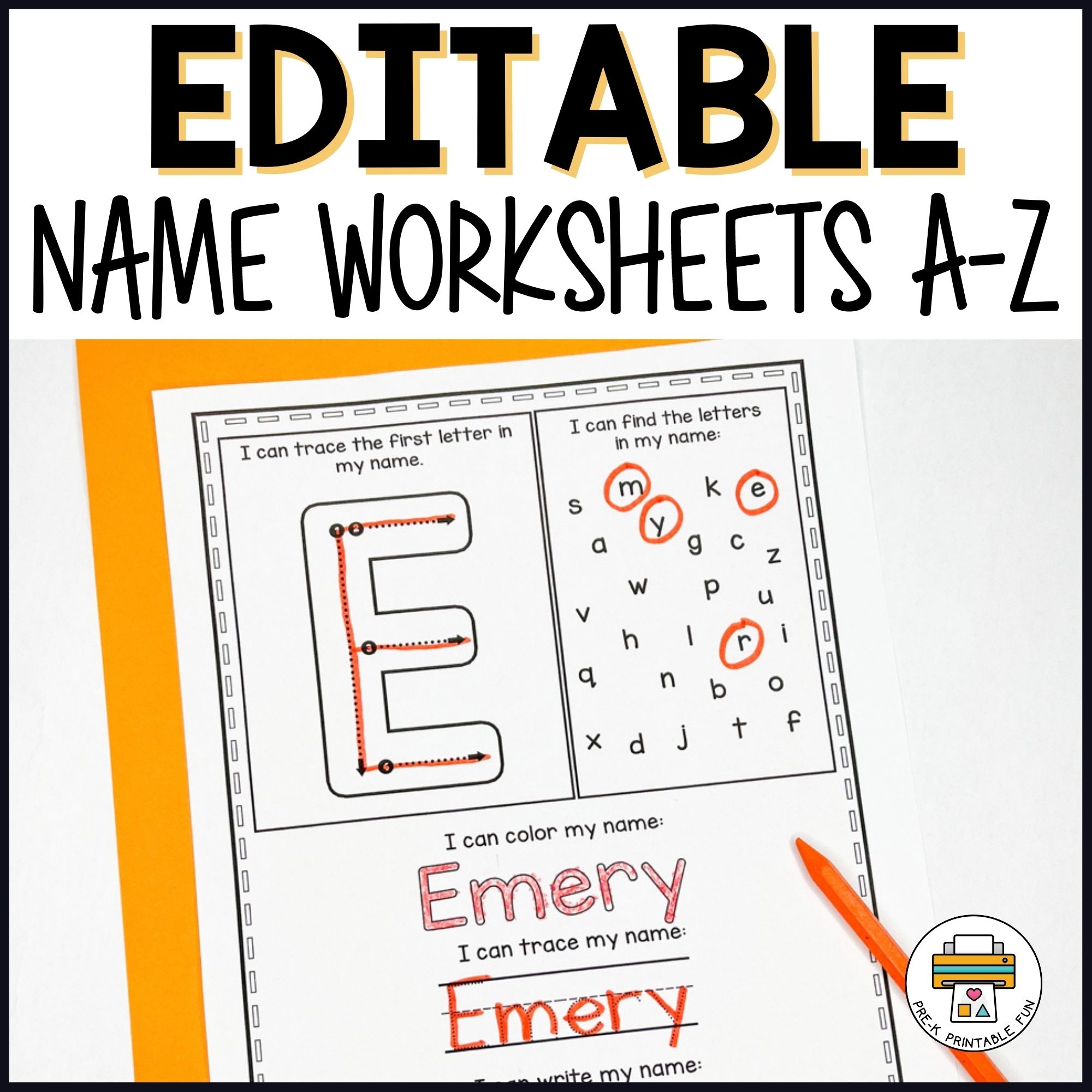 Name Practice Worksheets Editable Name Practice Worksheets Editable