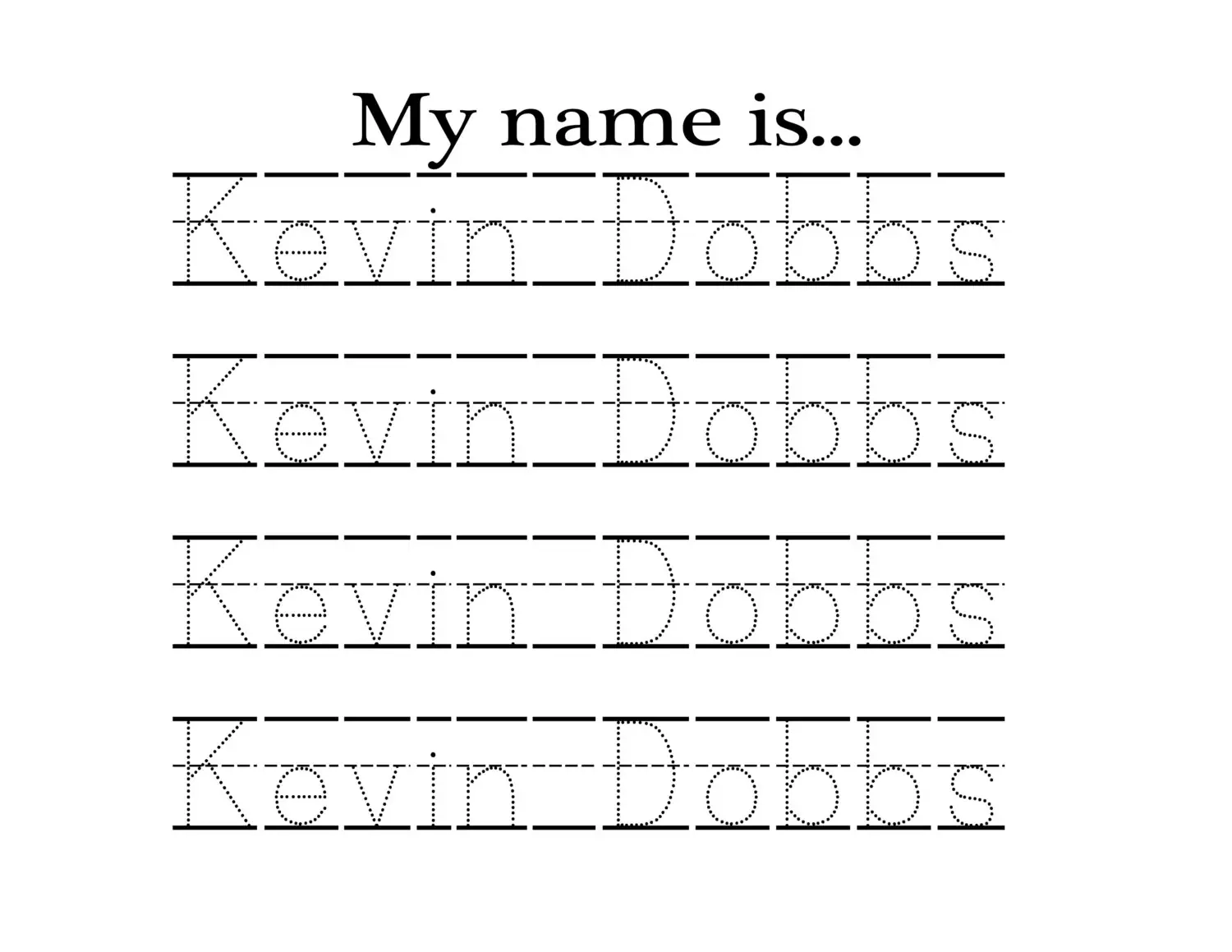 Name Trace Worksheet DIGITAL FILE Printable For Pre Schoolers 