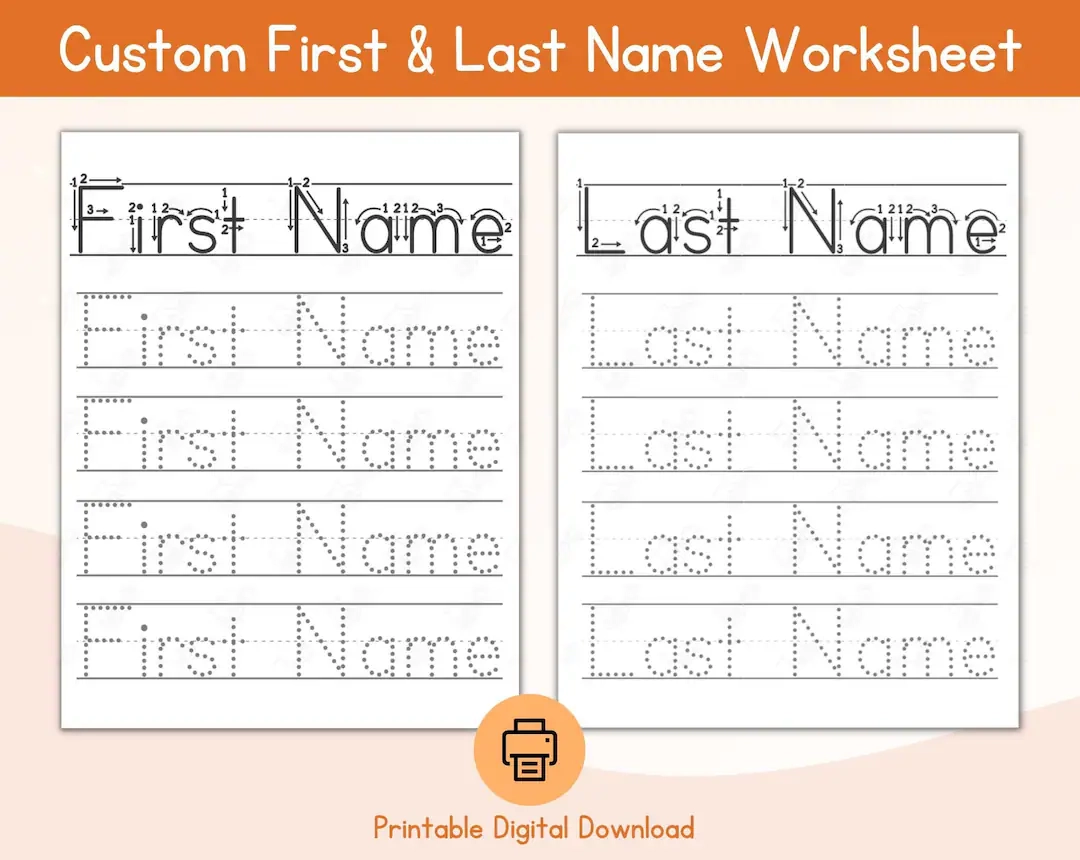 Name Tracing Custom Worksheet First amp Last Name Tracing Name 