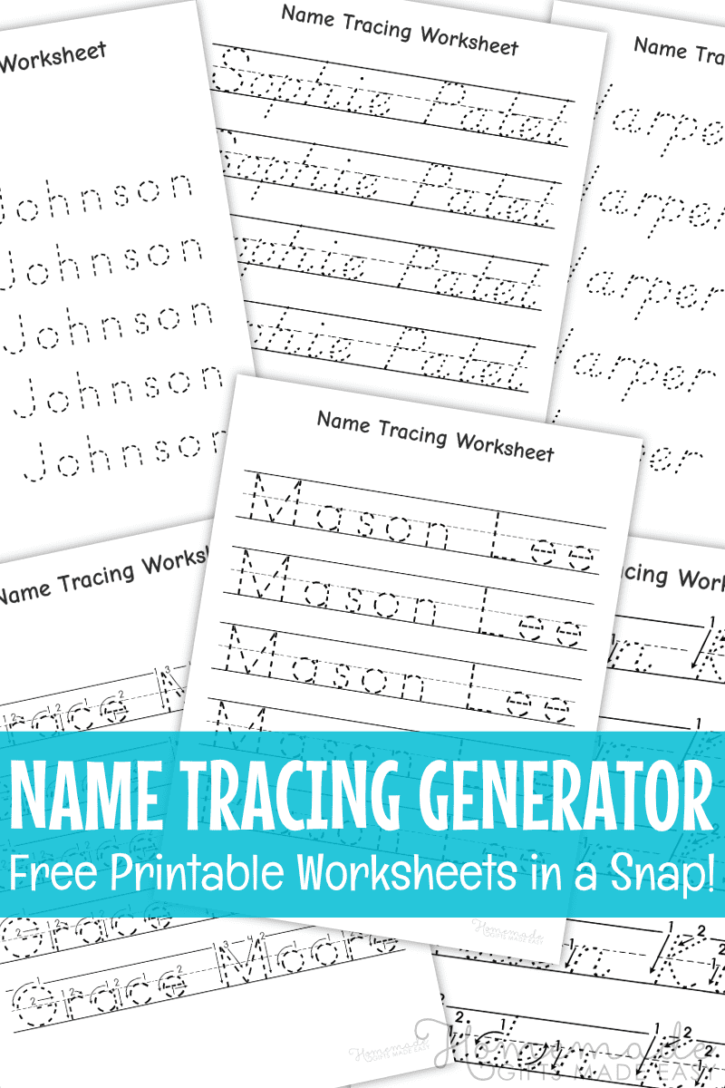 Make Own Tracing Worksheets