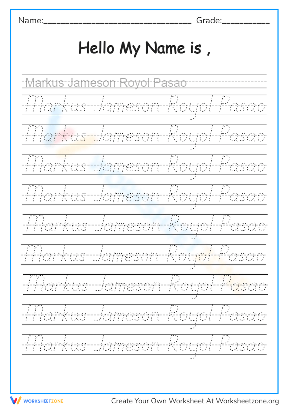 Name Tracing Worksheets amp Printable