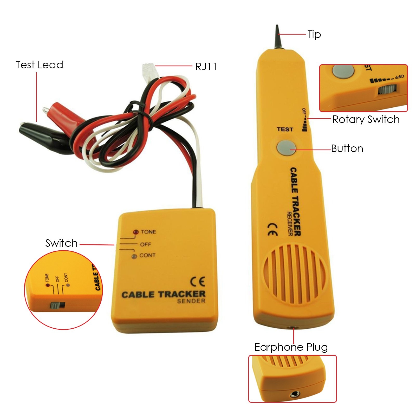 Network Phone Telephone Line Cable Tracker Wire Tracer Tester 