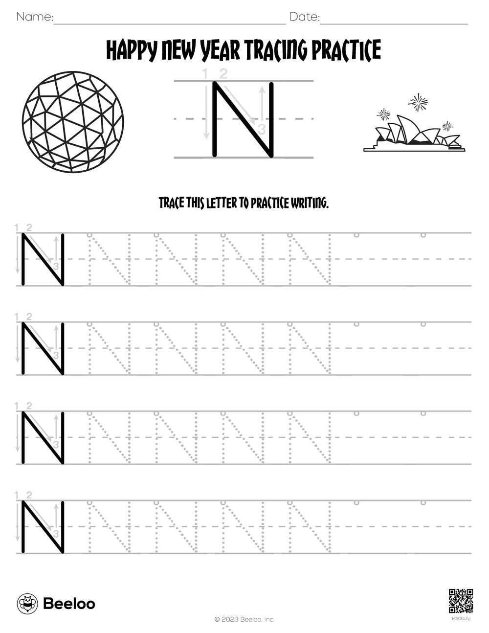 New Year themed Word Tracing Worksheets Beeloo Printable Crafts New Year themed Word Tracing Worksheets Beeloo Printable Crafts