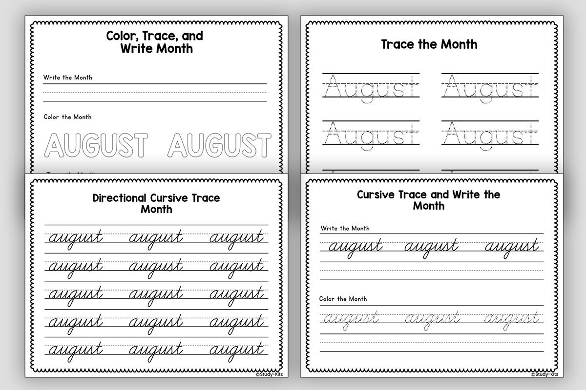 No Prep August Tracing Worksheets And Activities Birthday 