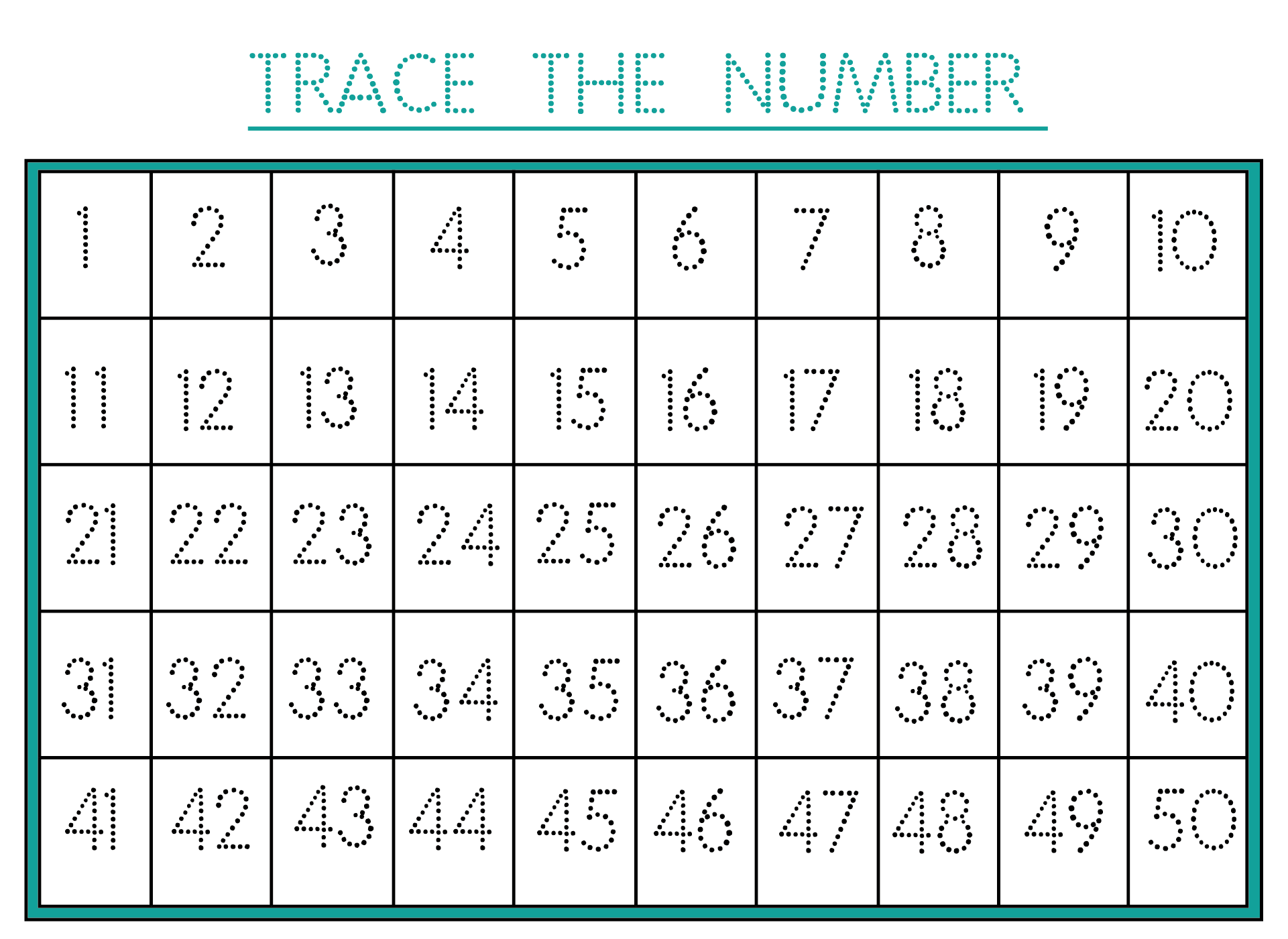 Number 1 50 Worksheet 12 Free PDF Printables Printablee