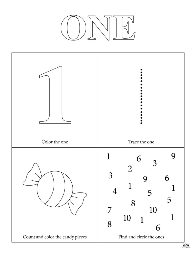 Number Tracing Worksheets 1