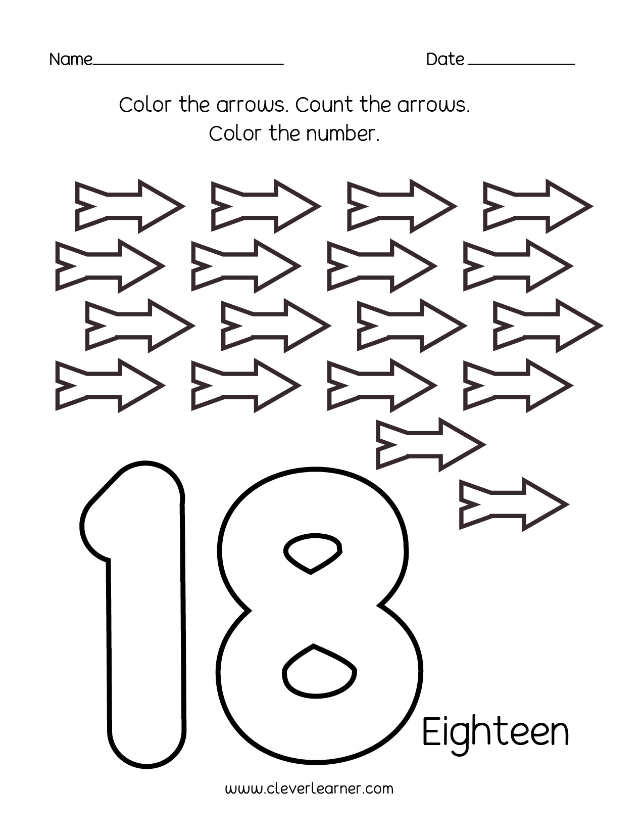 18 Tracing Worksheet