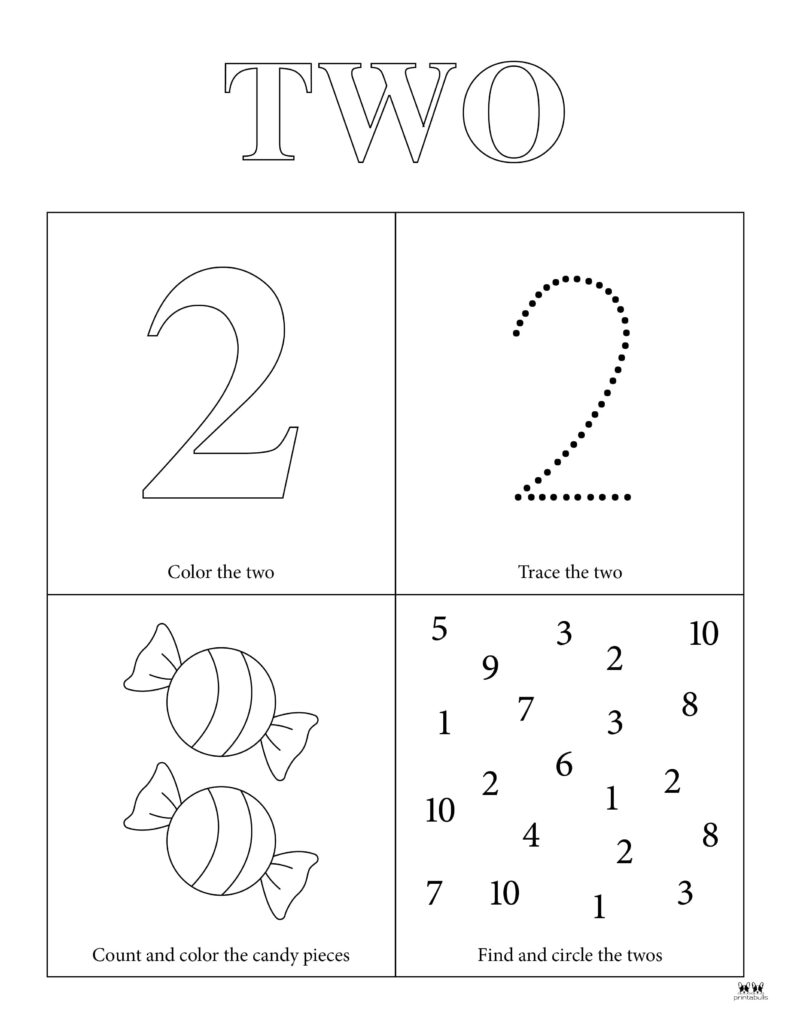 Number 2 Tracing Worksheets For Preschool