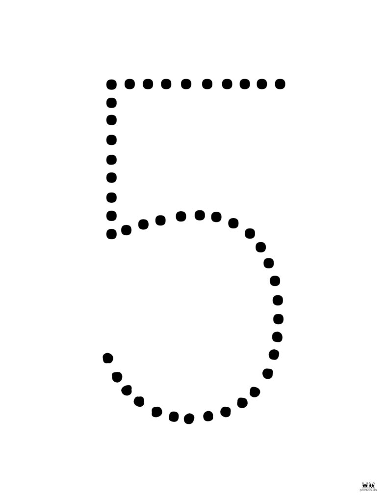 Number 5 Tracing Worksheets