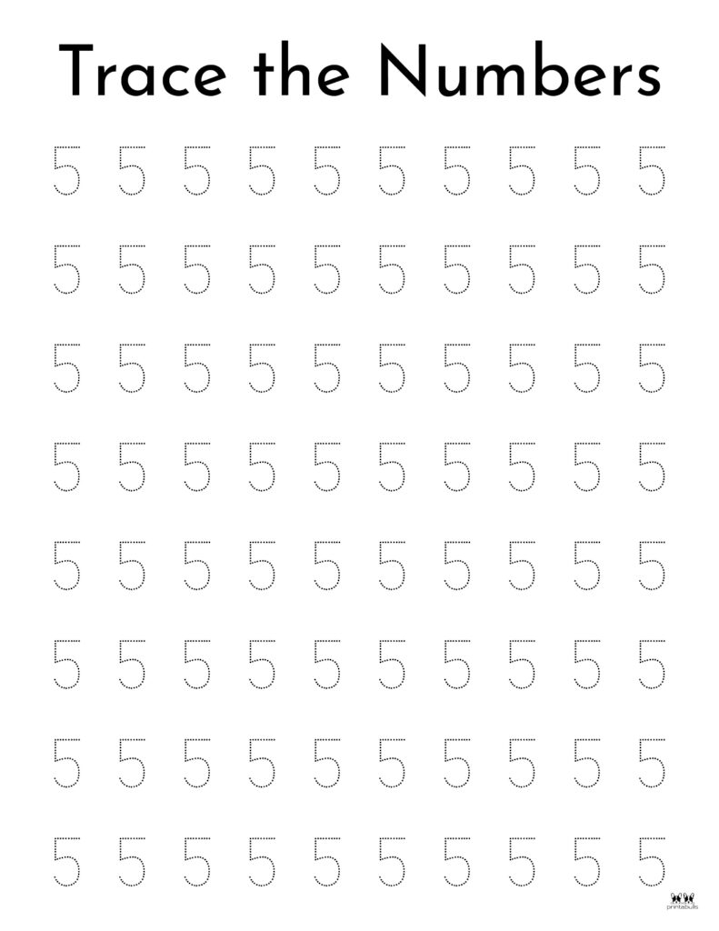 Printable Tracing Number 5