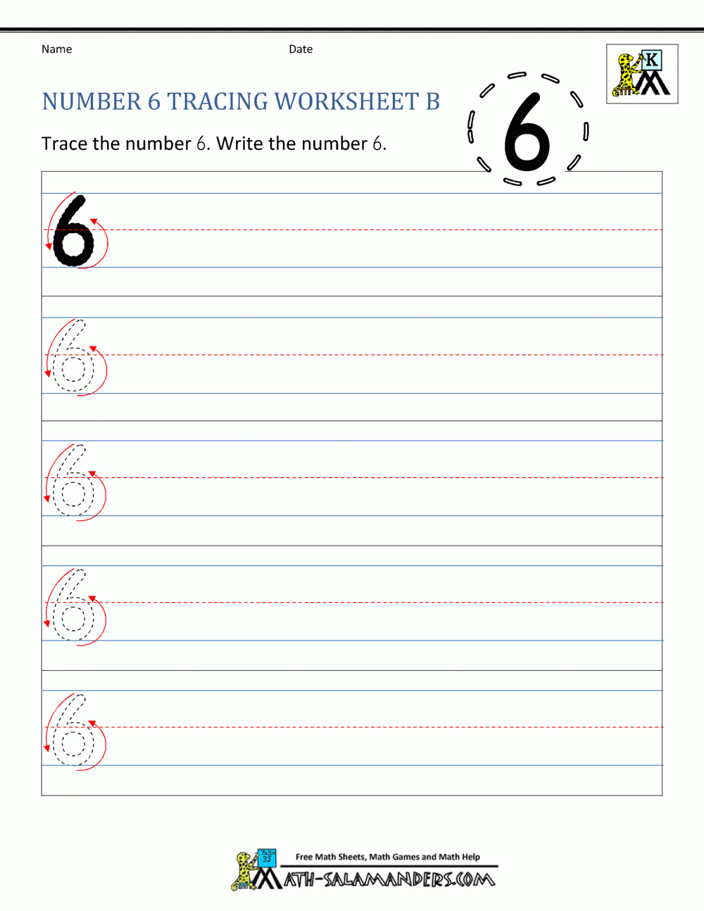Number 6 Worksheets For Preschool