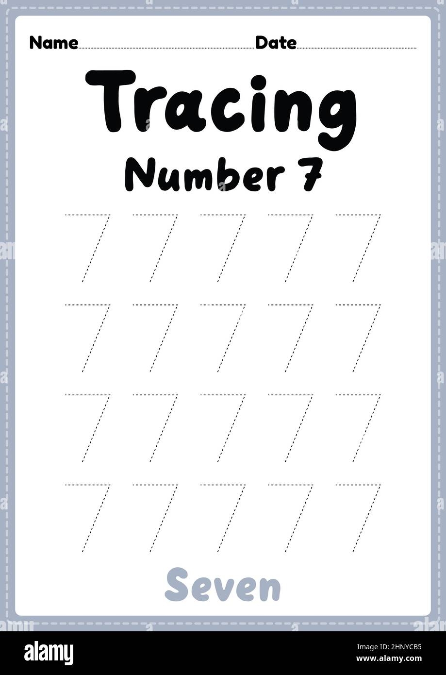 Printable Tracing Number 7