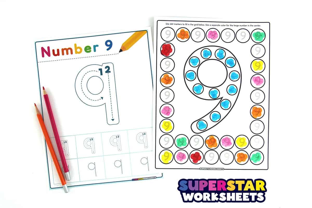Number 9 Worksheets Superstar Worksheets