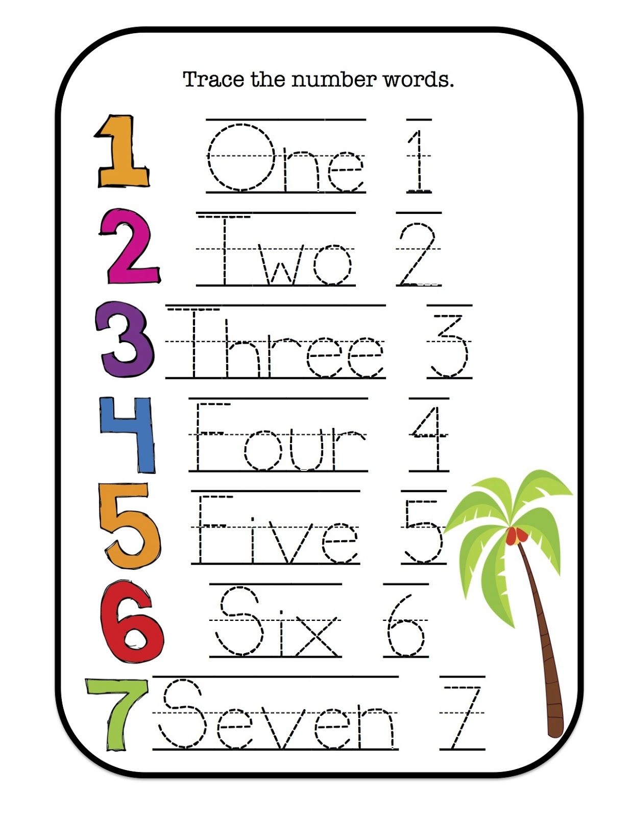Tracing Number Words 1 10 Tracing Number Words 1 10