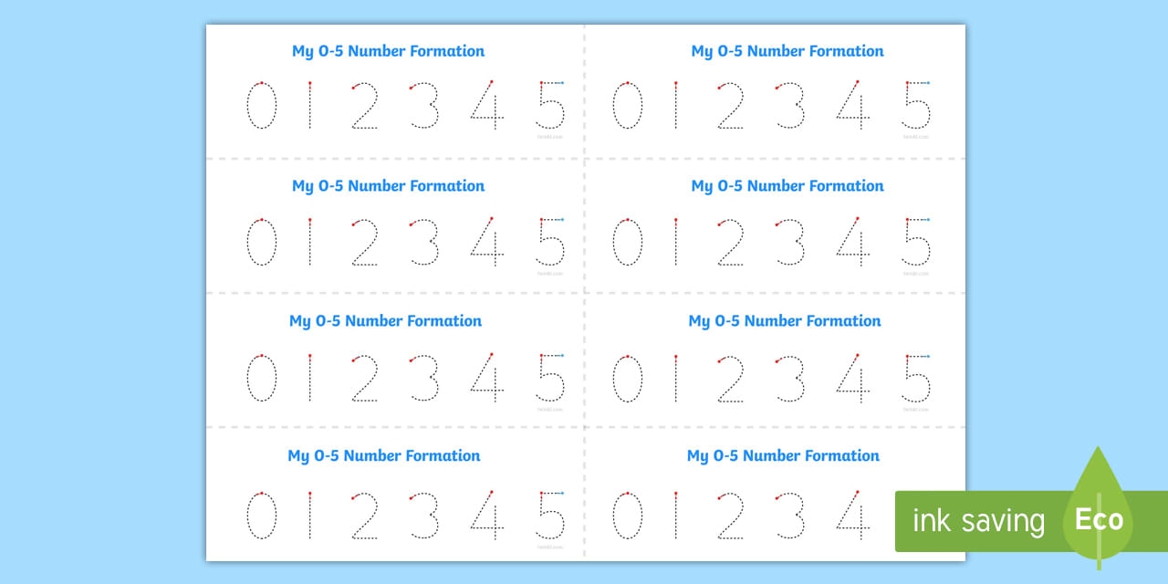 Number Tracing 0-5