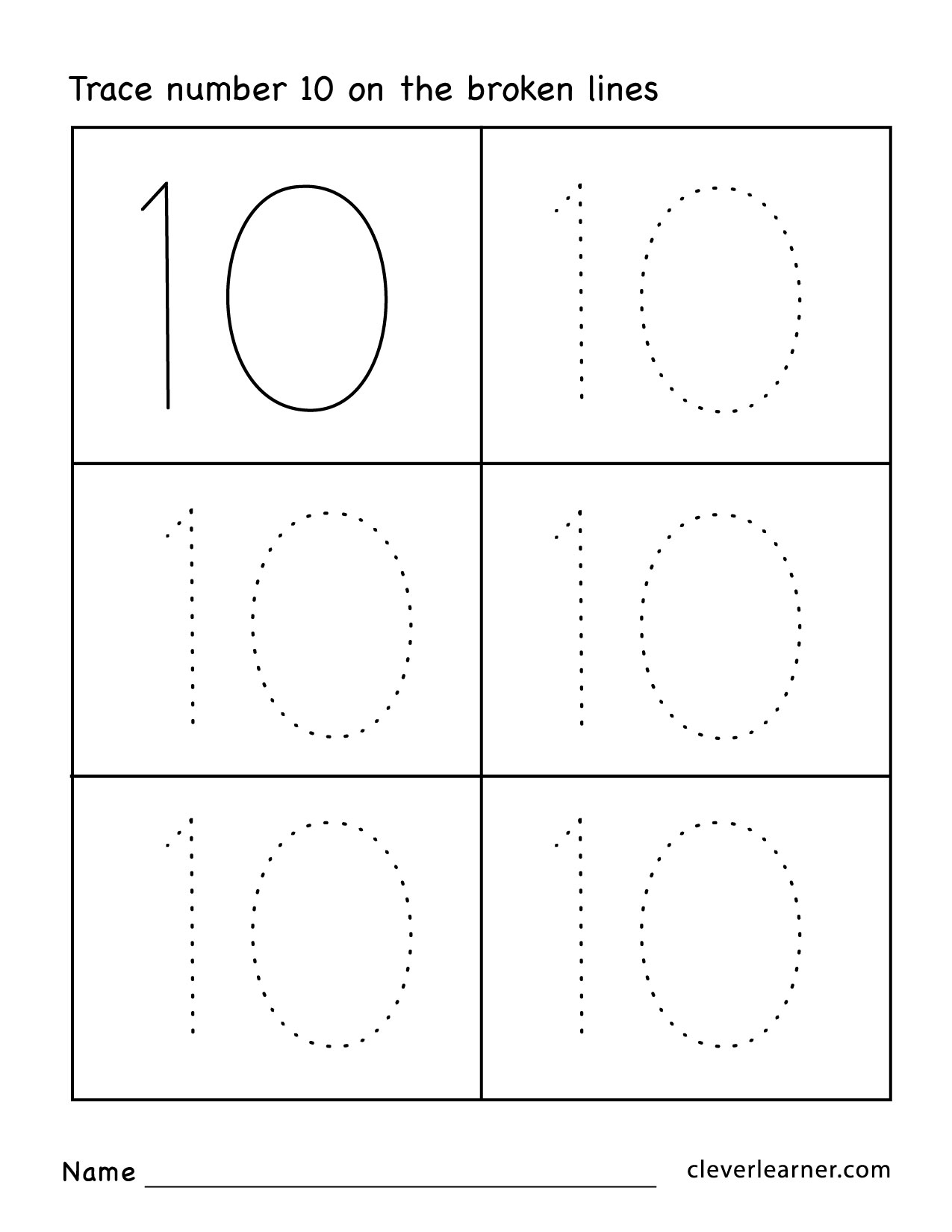 Number Ten Writing Counting And Identification Printable Number Ten Writing Counting And Identification Printable