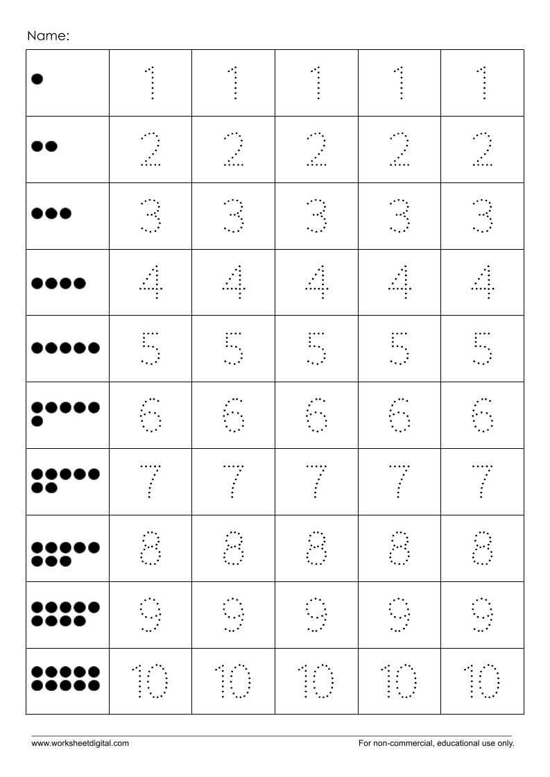 Number Tracing 1 10 Worksheet Digital 1 Teacher Made Resources