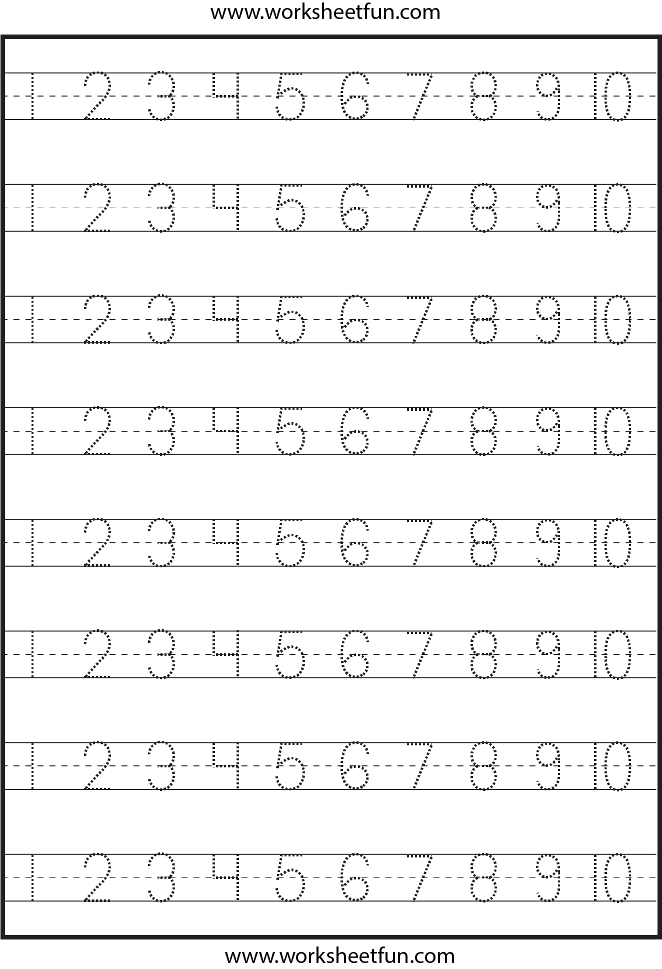 123 Tracing Worksheets Printable