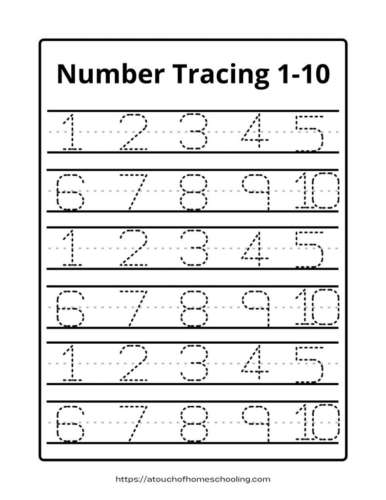 Number Tracing Worksheet Printable Free