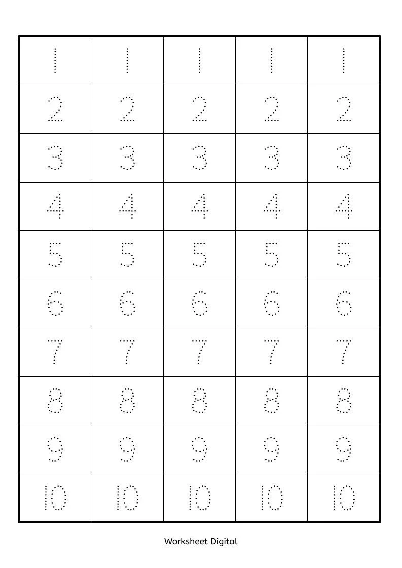 Number Tracing 1 20 Printable Handwriting Worksheets PDF 