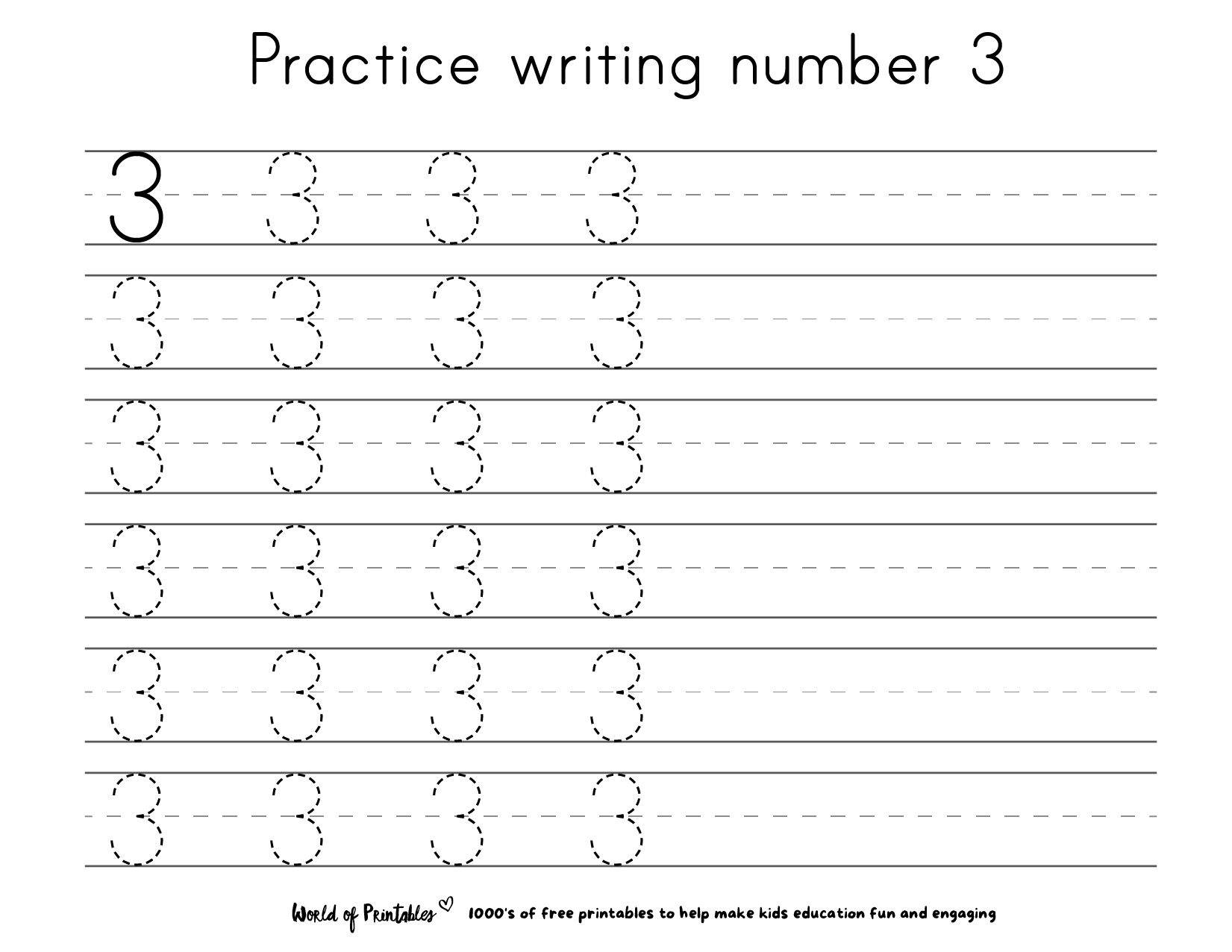 Number Tracing Practice