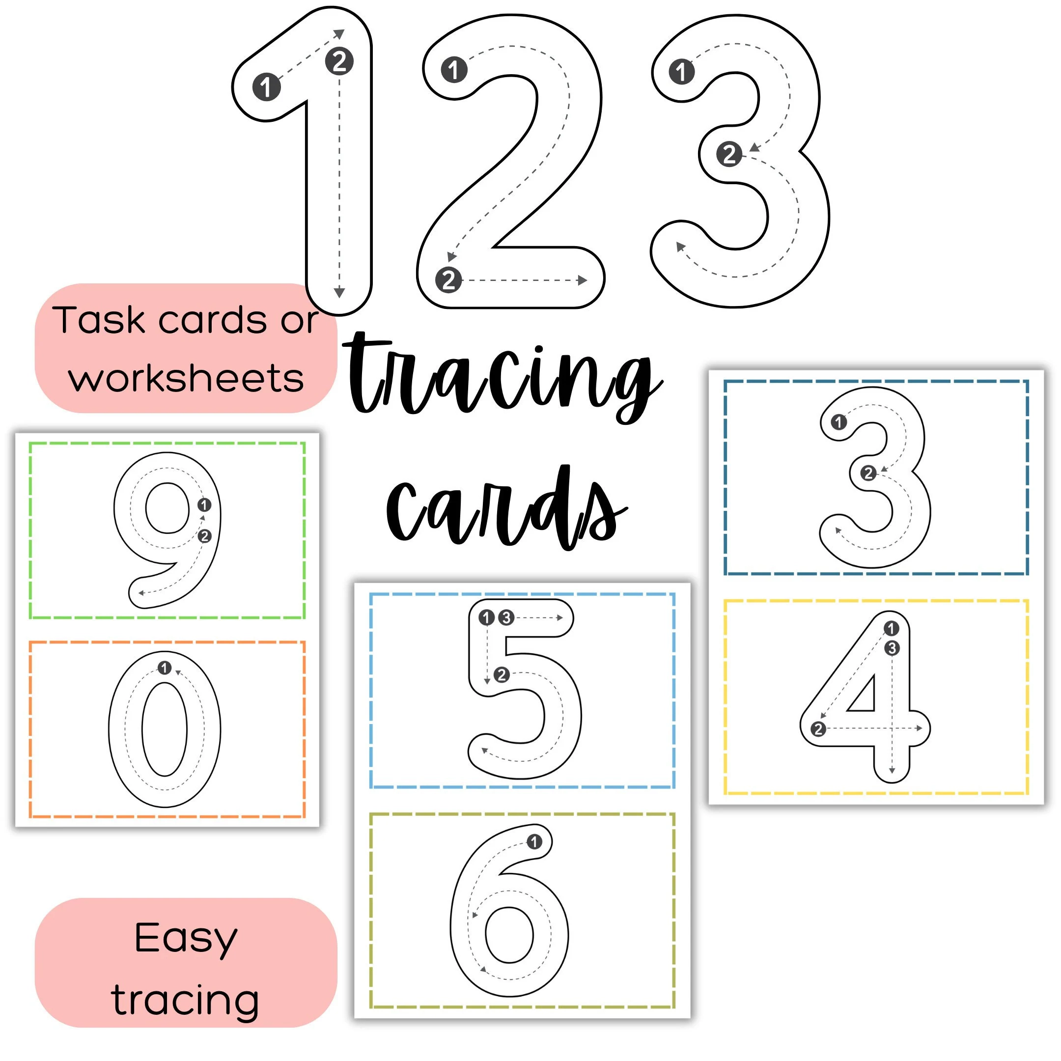 Number Tracing Cards