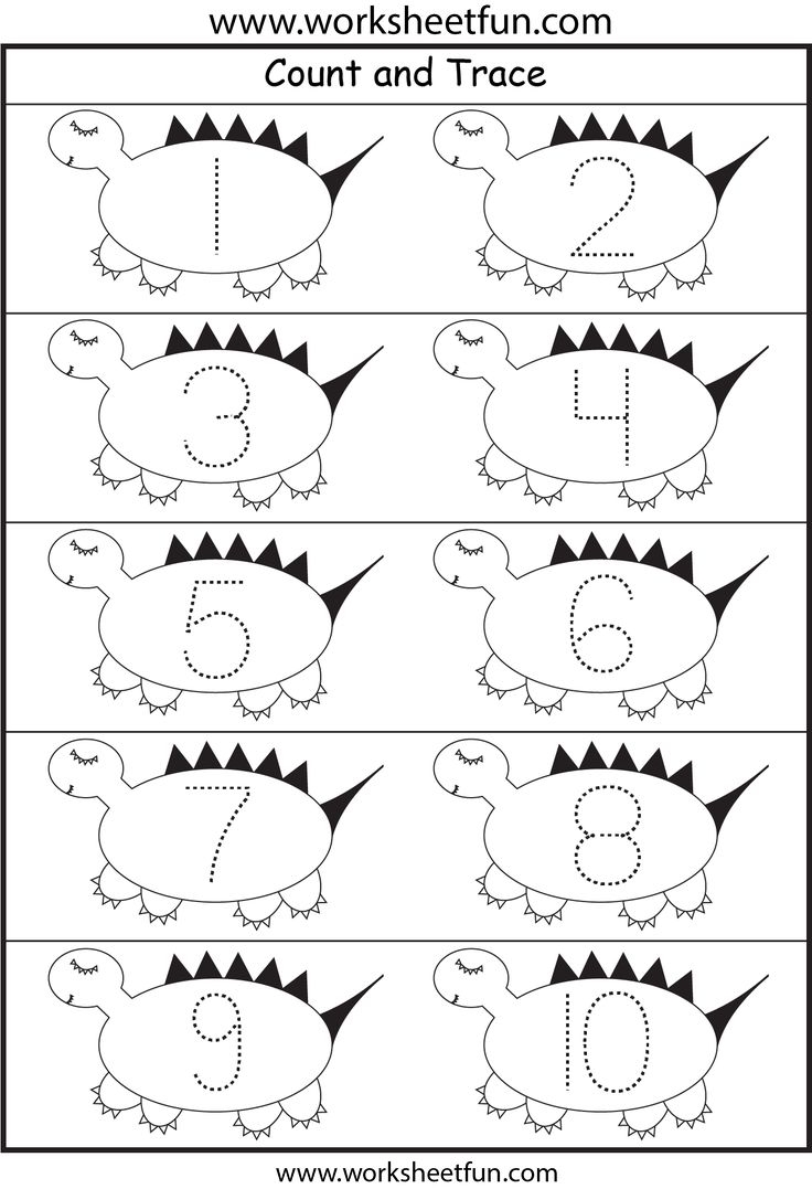 Number Tracing Dinosaur 1 10 Worksheet FREE Printable 