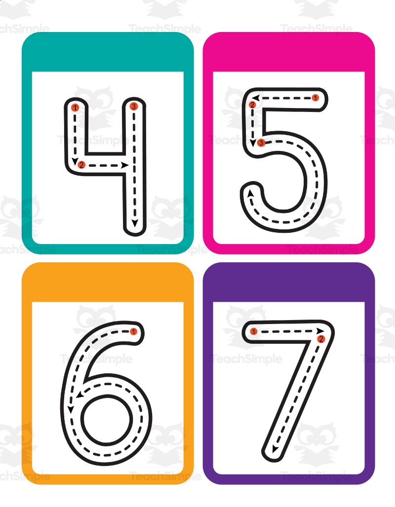Number Tracing Flash Cards 0 10