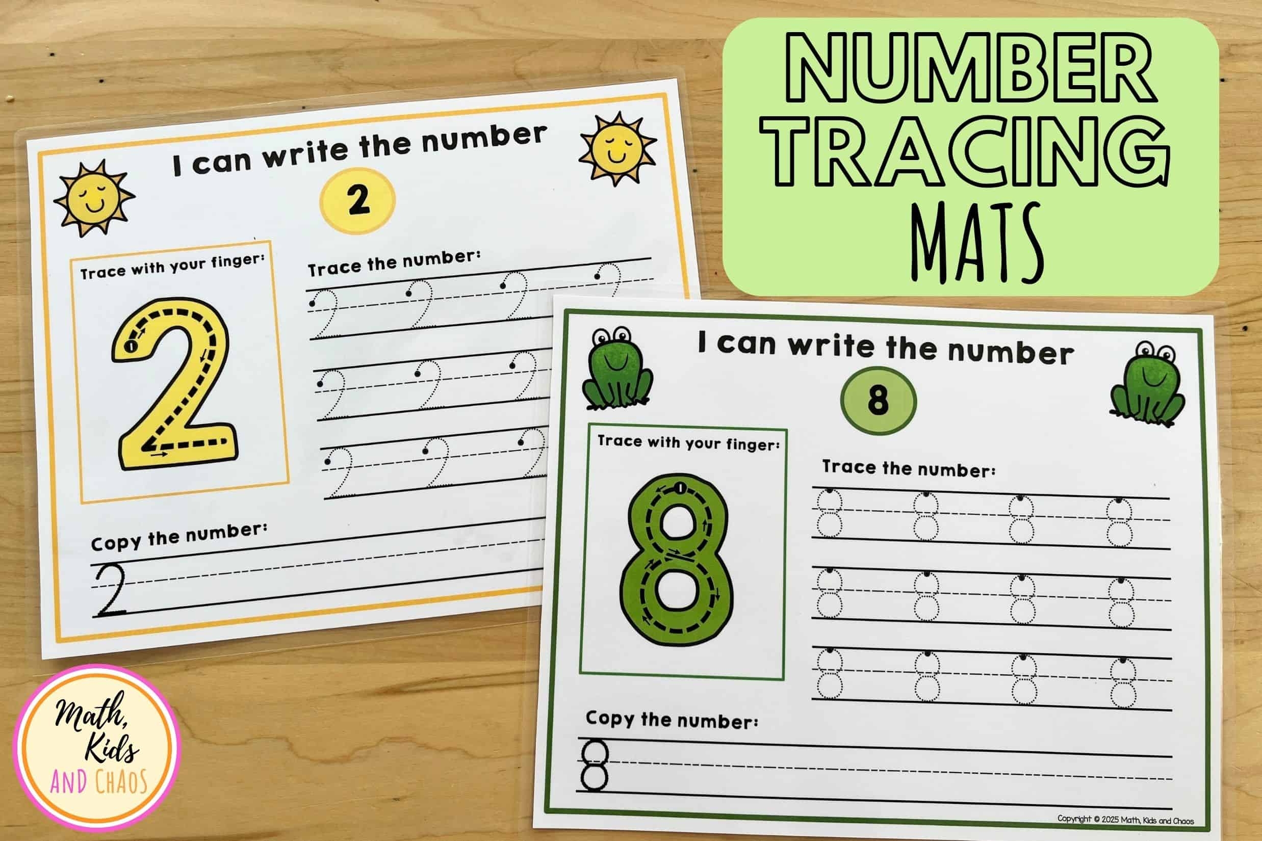 Number Tracing Mats For Numbers To 10 Math Kids And Chaos