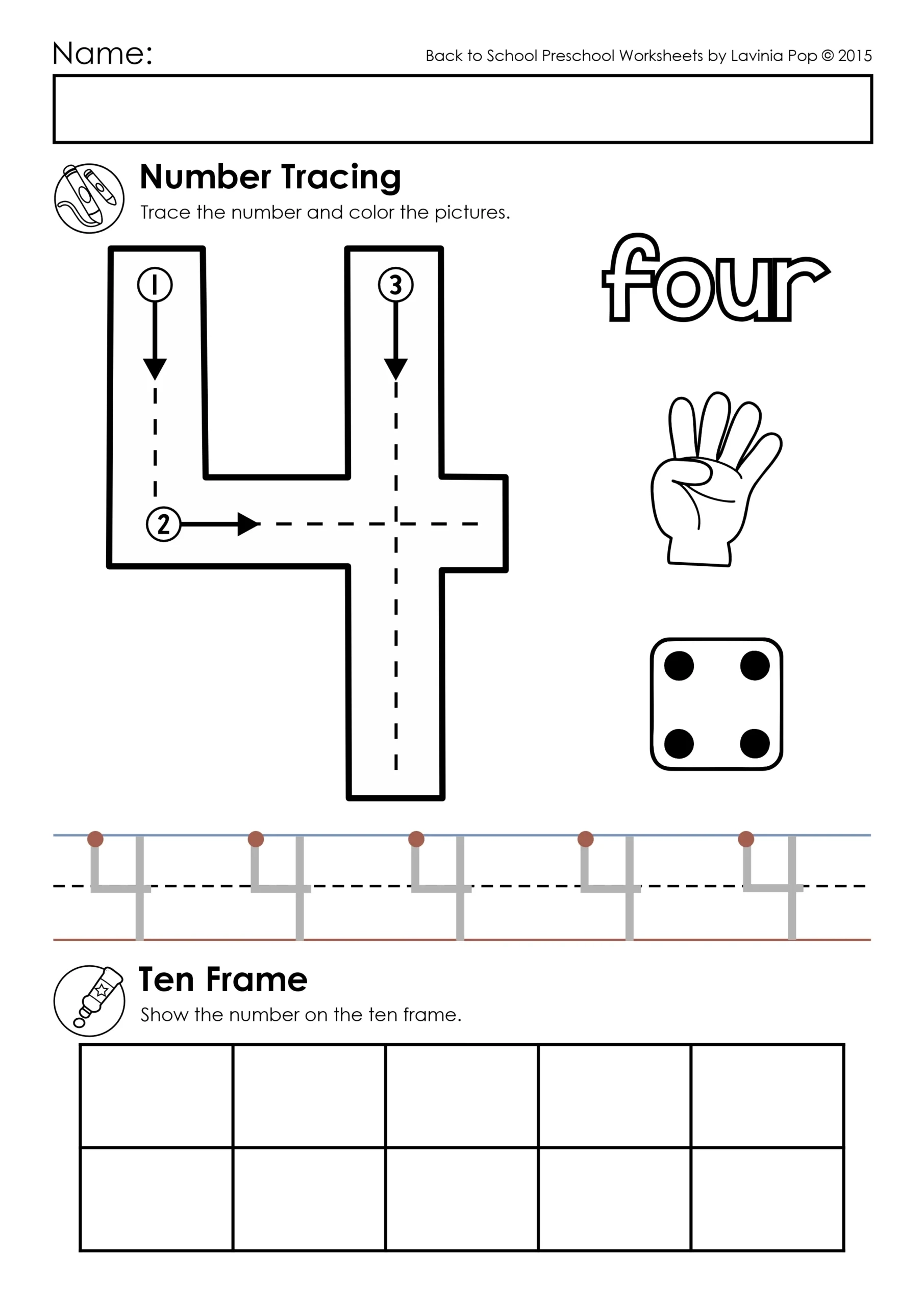 Preschool Tracing Numbers 1-10