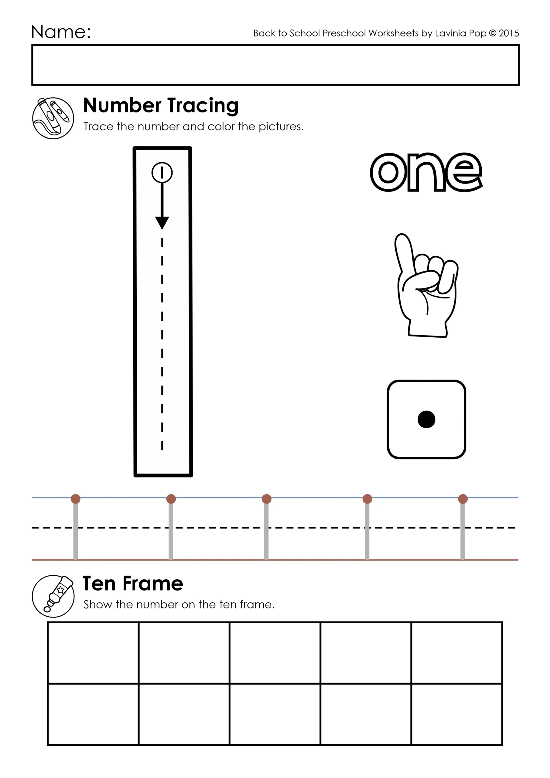 Number 1 Tracing Sheet