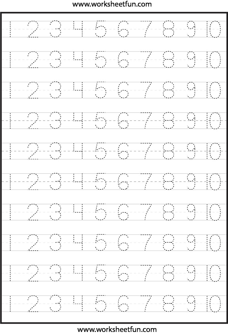Number Tracing Two Worksheets FREE Printable Worksheets