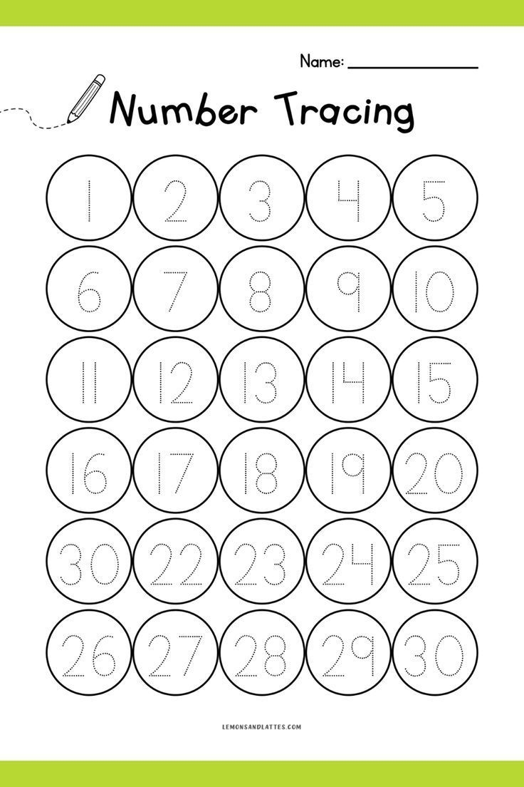 Number Tracing Worksheet 1 30