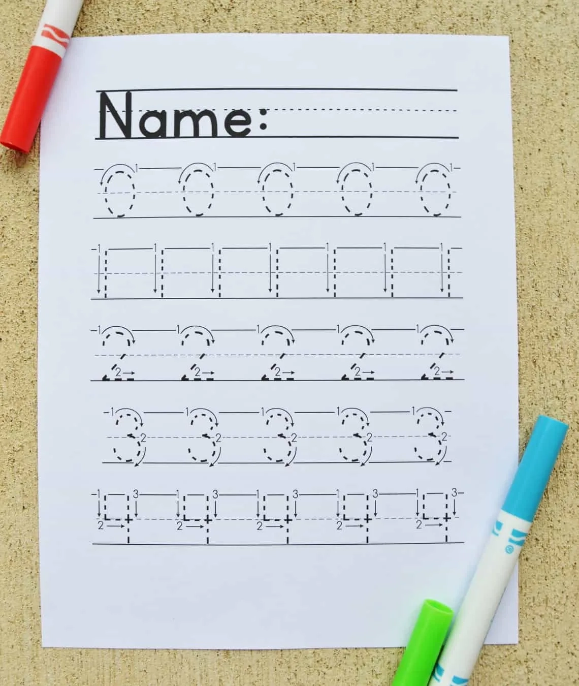 Number Tracing Worksheets 1 10 Mary Martha Mama