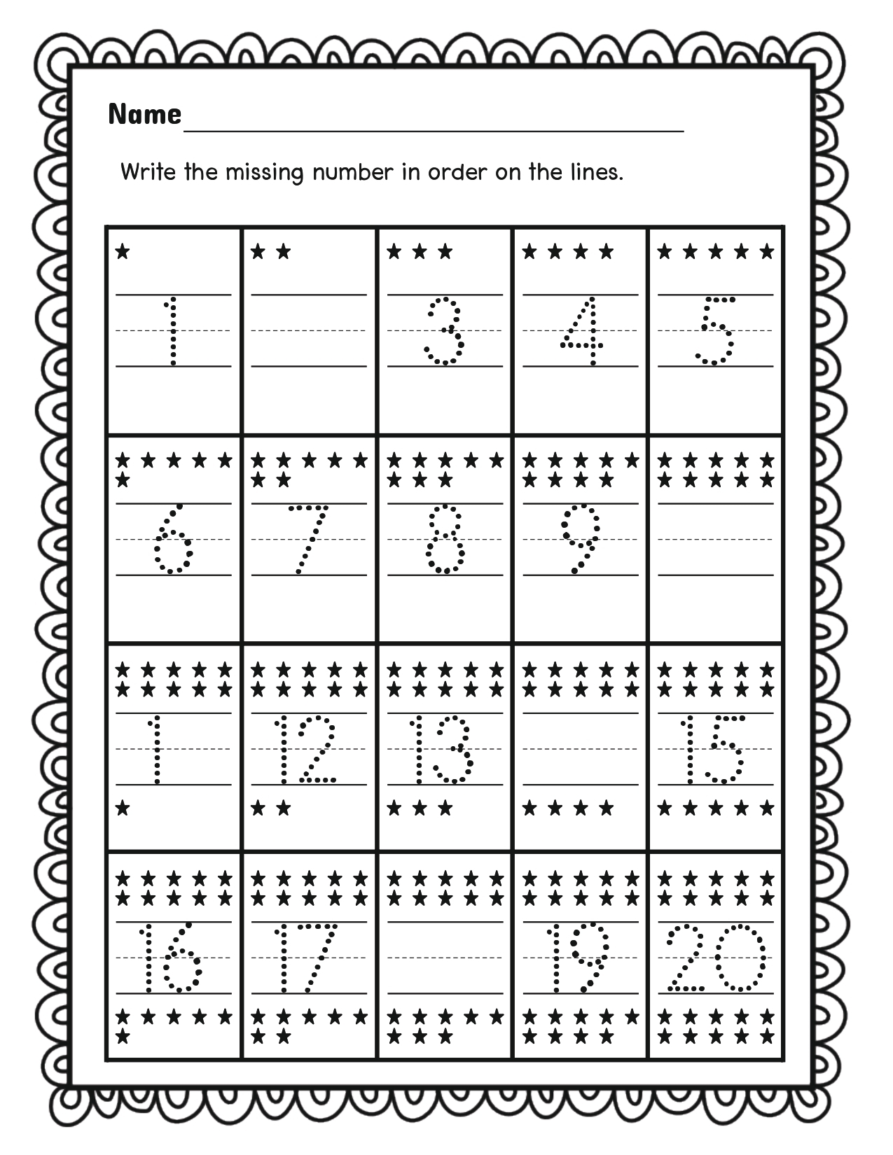 Practice Number Tracing Worksheets 1 20