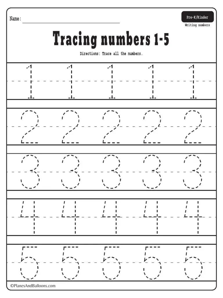 Pdf Number Tracing Worksheets
