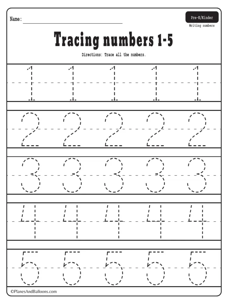 Number Tracing Worksheets 1 20 PDF