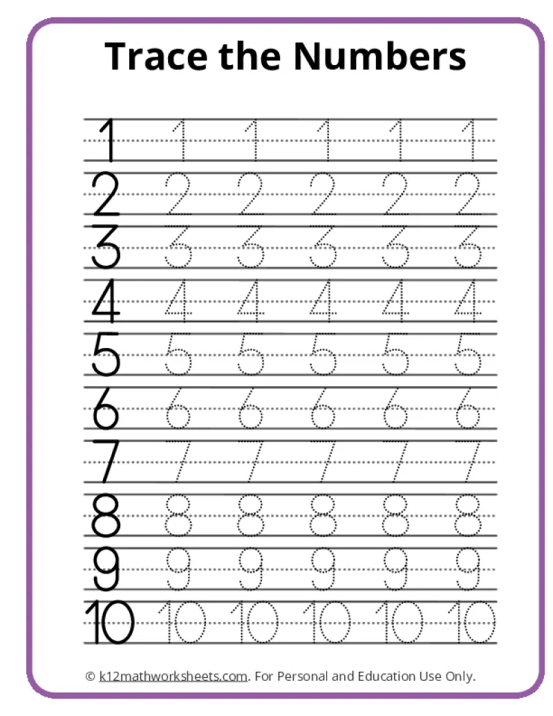 Number Tracing 1 10