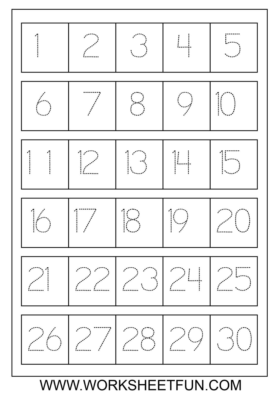 Number Worksheets 1 30 Worksheets Library
