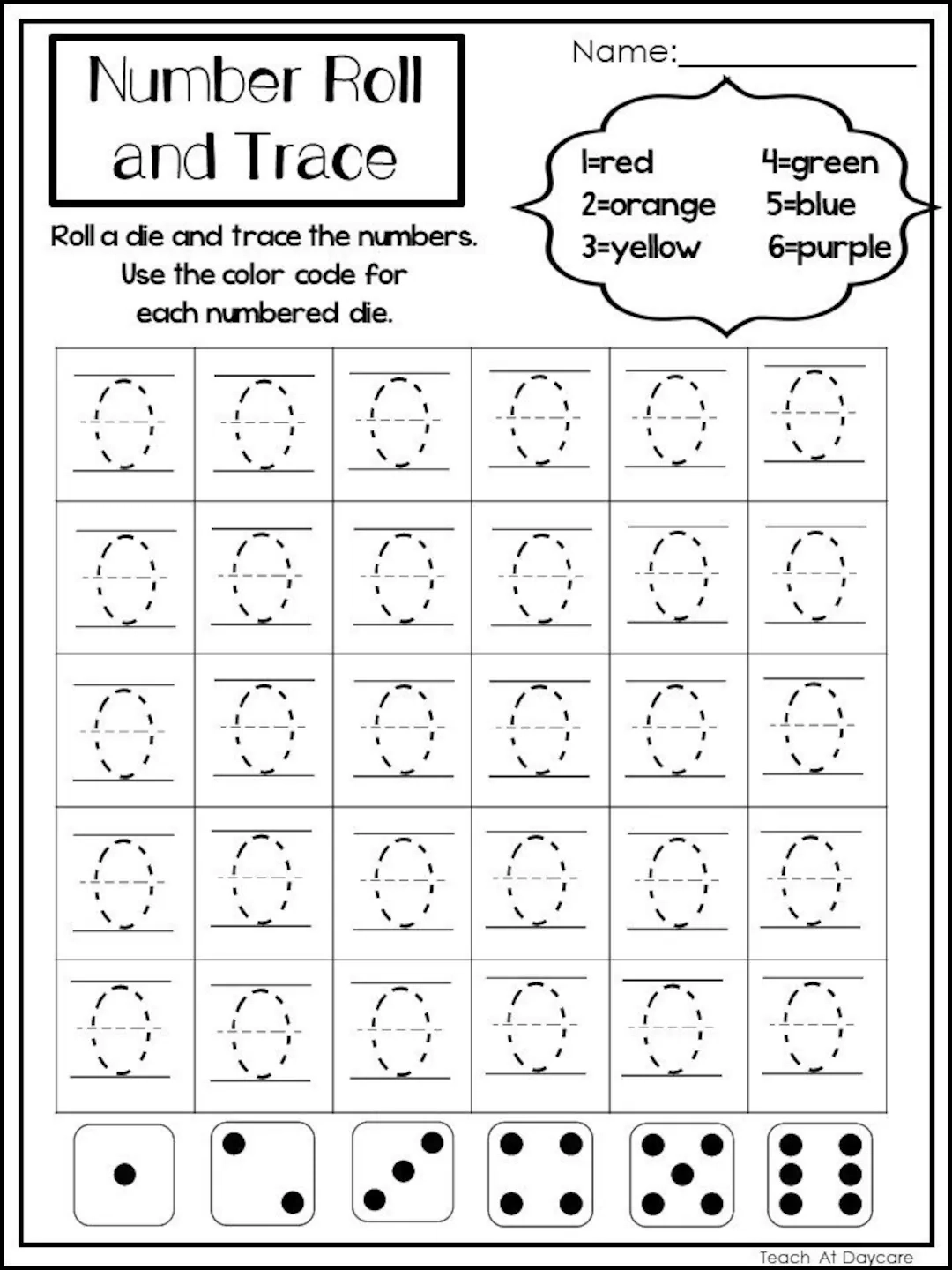 Numbers 0 100 Roll amp Trace Worksheets Math Printable PDF Etsy 