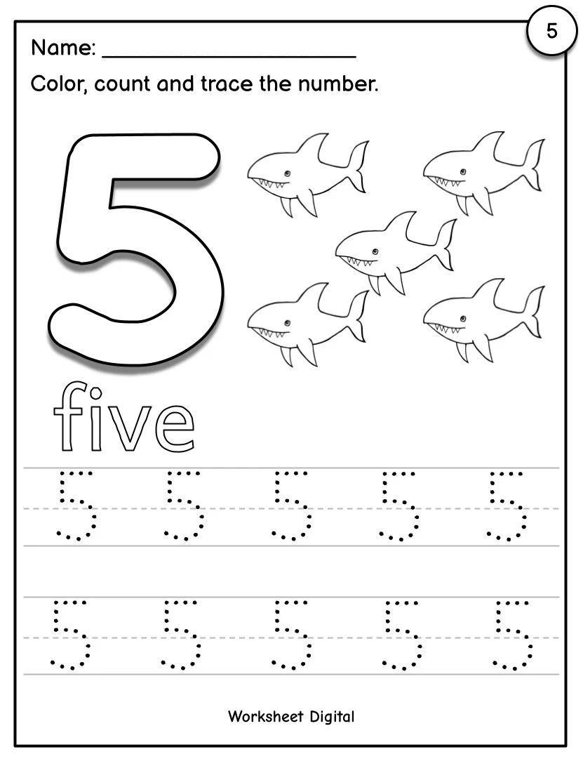 Numbers 1 10 Tracing Worksheets Preschool Handwriting Practice 