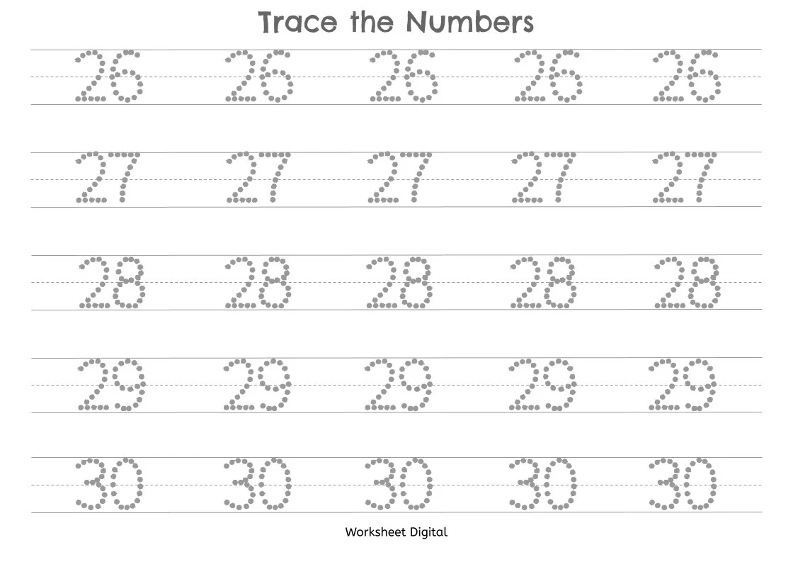 Numbers 1 100 Tracing Worksheets Preschool Handwriting PDF 