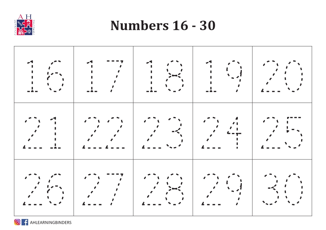 Numbers 1 30