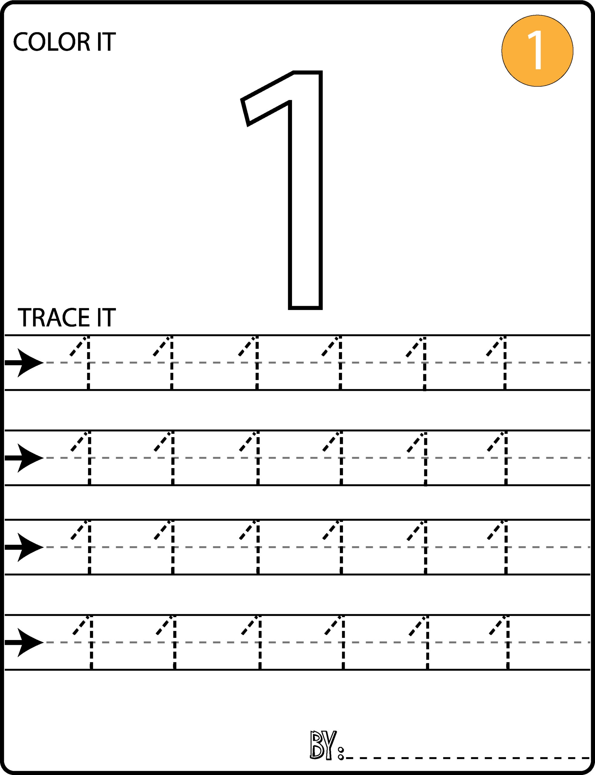 Number Tracing For Kindergarten