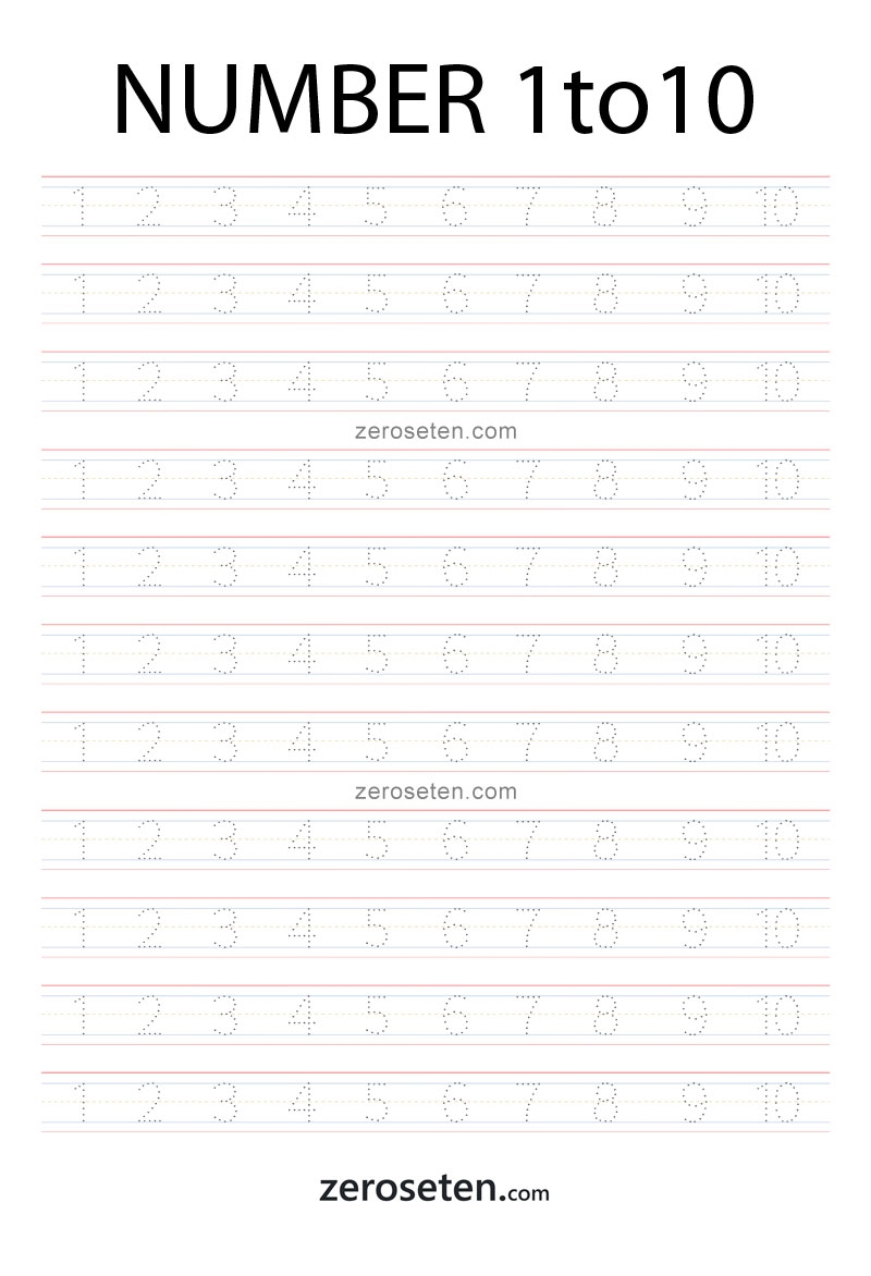 One To Ten Tracing Worksheet